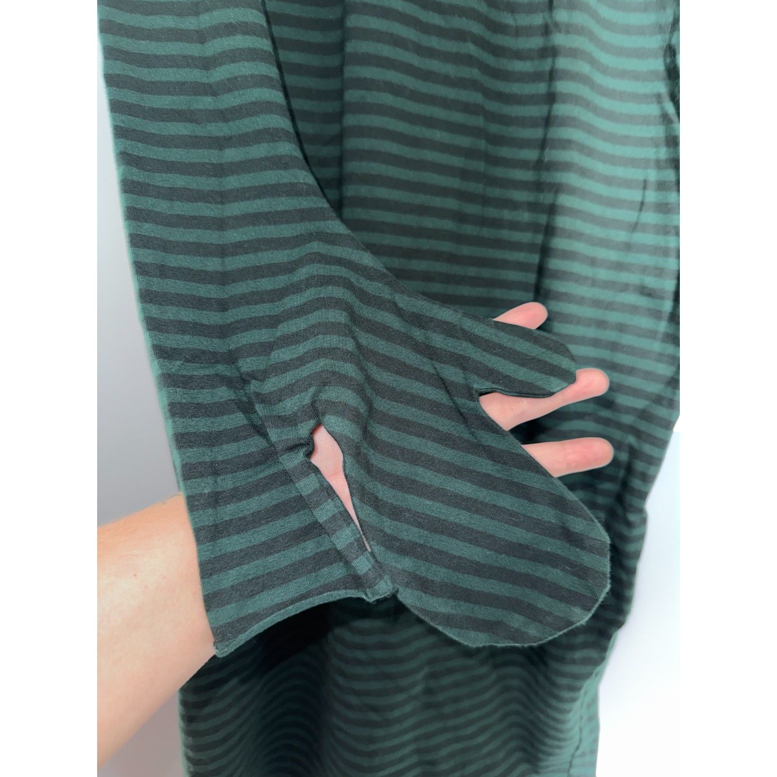 Nwt Labo.Art Guantino Oversized Green Striped Funnel-Neck Dress | Size 0/Xs — image 5 of 8